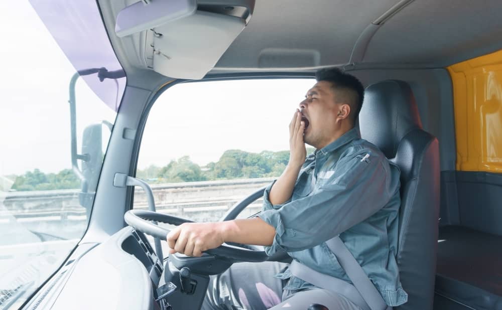 Sleepy truck driver.